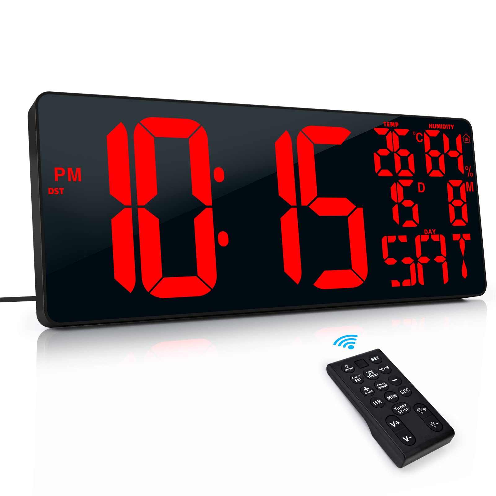 希少 美品 Hardcore LED BIG DIGITAL CLOCK EC XREXS 18 Inch Extra Large Digital Wall Clock with Remote Control